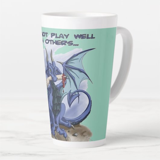 他の人とうまく行くなドラゴンのラテマグカップ カフェラテマグ (右アングル)