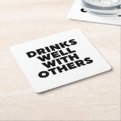 他の人と一緒によく飲む スクエアペーパーコースター (アングル)