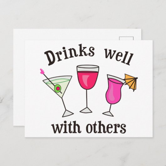 他の人と一緒によく飲む ポストカード (正面/裏面)
