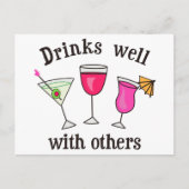 他の人と一緒によく飲む ポストカード (正面)