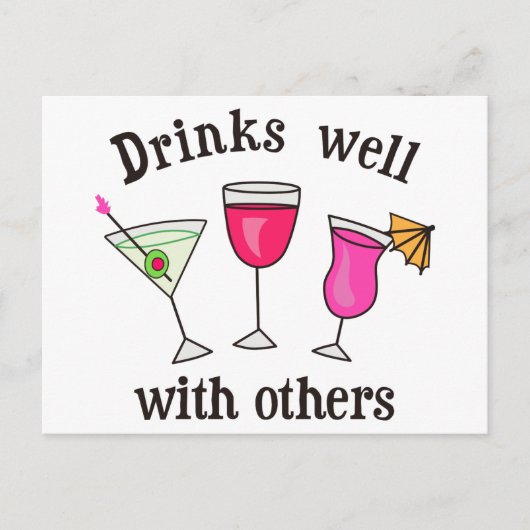 他の人と一緒によく飲む ポストカード (正面)
