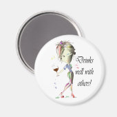 他の人と一緒によく飲む，ワイおもしろいンアートマグネット マグネット (正面/裏面)