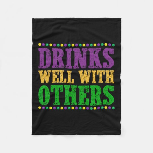 他の人と一緒に飲おもしろいむMardi Gras 2025 フリースブランケット (正面)