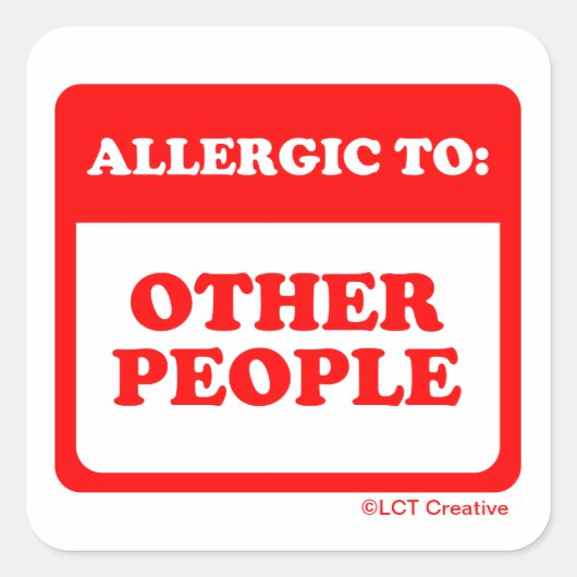 他の人にアレルギーがある スクエアシール (正面)
