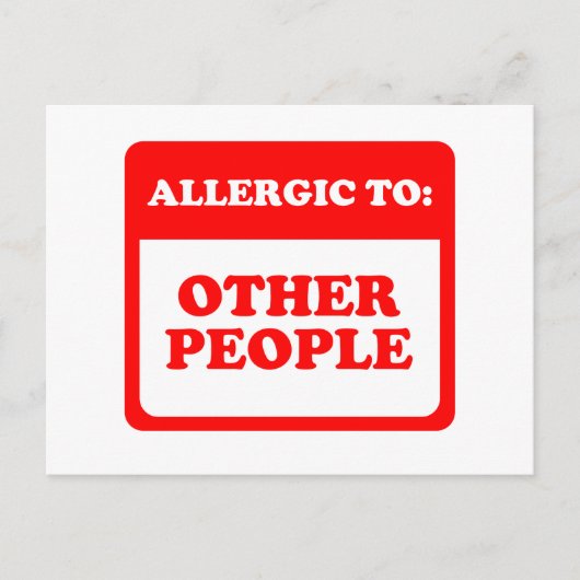 他の人にアレルギーがある ポストカード (正面)