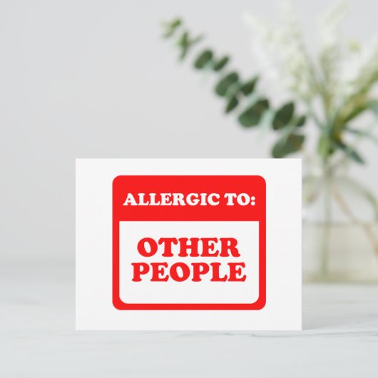 他の人にアレルギーがある ポストカード (スタンド正面)