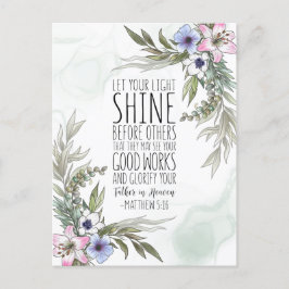 他の人の前にあなたの光を輝かせなさい、マタイ 5:16 ポストカード