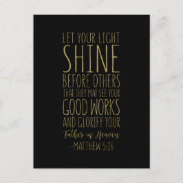 他の人の前にあなたの光を輝かせなさい、マタイ 5:16 ポストカード