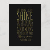 他の人の前にあなたの光を輝かせなさい、マタイ 5:16 ポストカード (正面)