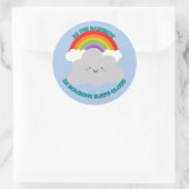 他の人の雲の中に虹を見ているかわいい ラウンドシール (バッグ)
