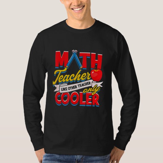 他の先生と同様の算数先生クールのみ戻るT Tシャツ (正面)