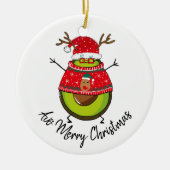 他の半分の夫の妻のためのクリスマスアボカドの贈り物 セラミックオーナメント (正面)