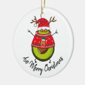 他の半分の夫の妻のためのクリスマスアボカドの贈り物 セラミックオーナメント (左)