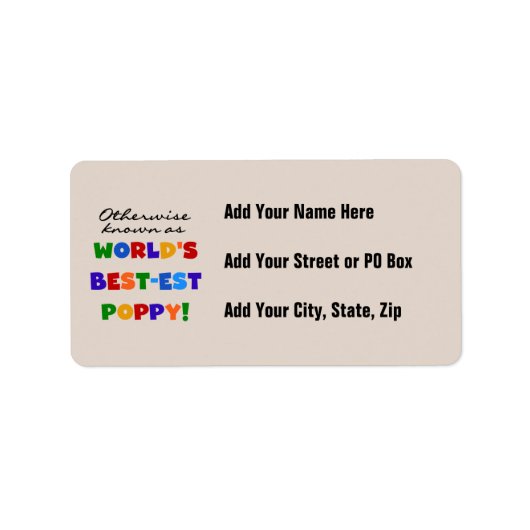 他の国で最も最高の知られているポピーTシャツアンドギフト ラベル (正面)