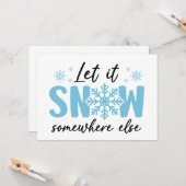 他の場所で雪を降らせて - 面白い冬のデザイン カード (正面/裏面インサイチュ)