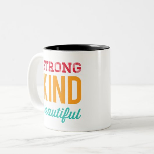 他の女の子のように美しい強い優しさ ツートーンマグカップ (正面左)