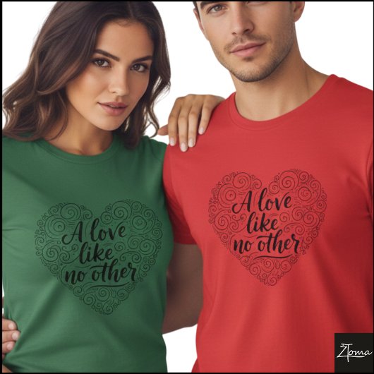 他の心の愛と呼応するカリグラフィー Tシャツ