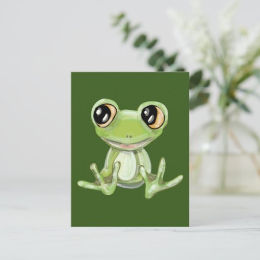 他の緑のカエルの友だちのポストカード ポストカード (スタンド正面)