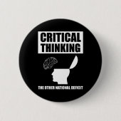 他の考え国の赤字は重大である 缶バッジ (正面)