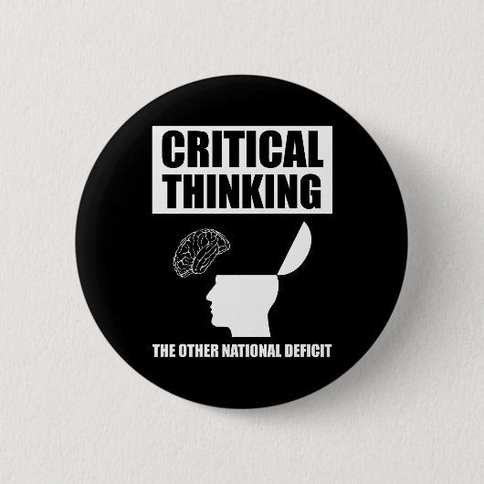 他の考え国の赤字は重大である 缶バッジ (正面)
