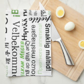 他の言語で表示されるボン – 緑 キッチンタオル (四つ折り)