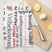 他の言語の糖菓のappetit -赤 キッチンタオル (四つ折り)