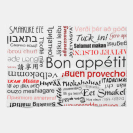 他の言語の糖菓のappetit -赤 キッチンタオル
