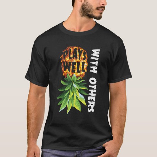 他の遊人とよく逆さおもしろいにパイナップル Tシャツ (正面)