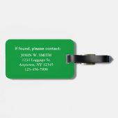 他の黒いバッグの荷物のラベルを緑化して下さい ラゲッジタグ (裏面横)