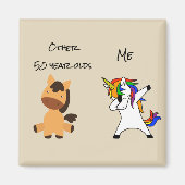 他の50歳児誕生日私一角獣 マグネット (正面)