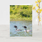 他を呼んでいる水潜り鳥 カード (黄色い花)