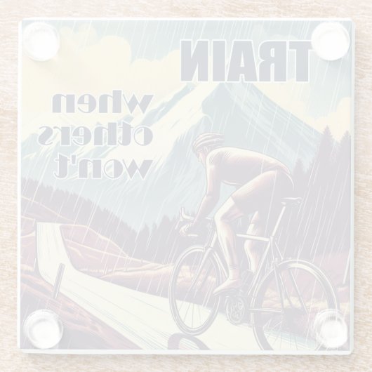 他人がサイクリングしない時に訓練する ガラスコースター (裏面)