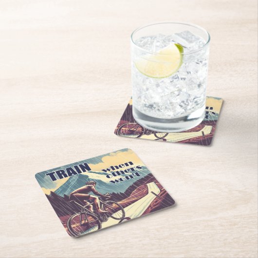 他人がサイクリングしない時に訓練する スクエアペーパーコースター (インサイチュ)