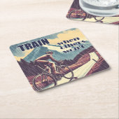 他人がサイクリングしない時に訓練する スクエアペーパーコースター (アングル)