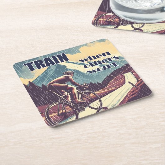 他人がサイクリングしない時に訓練する スクエアペーパーコースター (アングル)