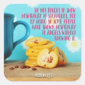 他人にホスピタリティを示して下さい スクエアシール (正面)