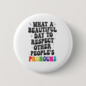 他人に贈り物を尊敬する美しい日 缶バッジ (正面)