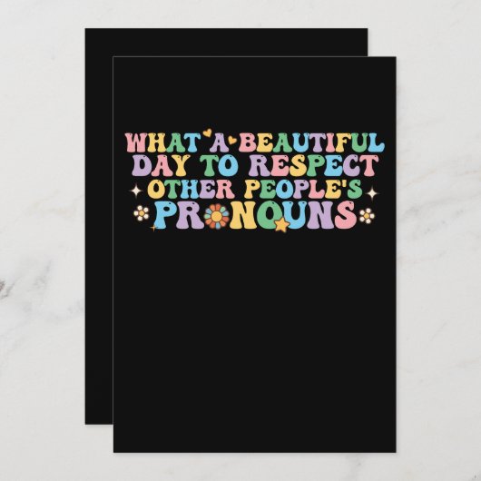 他人のプロを尊敬する美しい日 招待状 (正面/裏面)