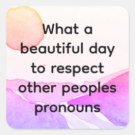 他人の代名詞を尊重する美しい日 スクエアシール