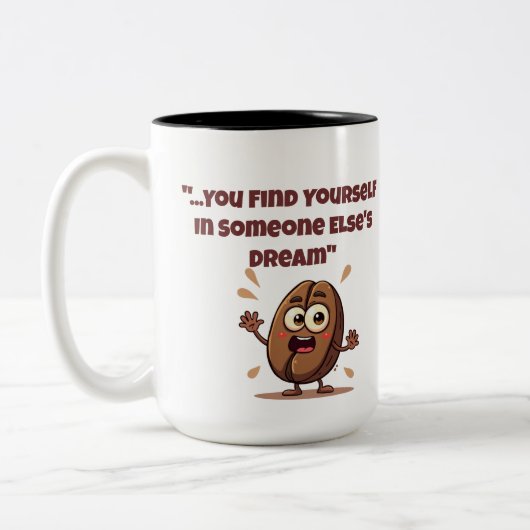 他人の夢の中で自分自身を見つける ツートーンマグカップ (左)