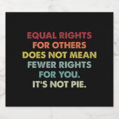 他人の平等な権利は権利の減少を意味しない スパークリングワインラベル (シングルラベル)