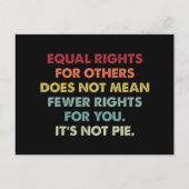 他人の平等な権利は権利の減少を意味しない ポストカード (正面)