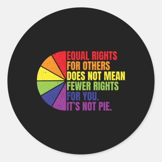 他人の平等な権利は権利の減少を意味しない ラウンドシール (正面)