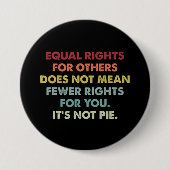 他人の平等な権利は権利の減少を意味しない 缶バッジ (正面)
