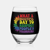 他人を尊敬する美しい日 ステムなしワイングラス (正面)