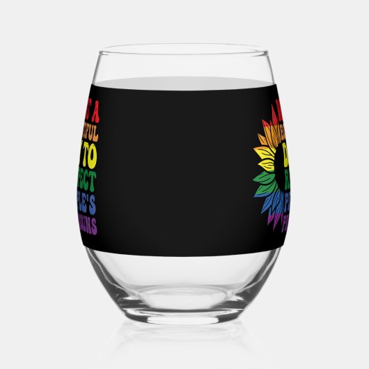 他人を尊敬する美しい日 ステムなしワイングラス (右)