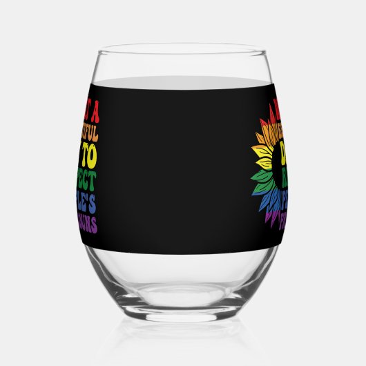 他人を尊敬する美しい日 ステムなしワイングラス (左)