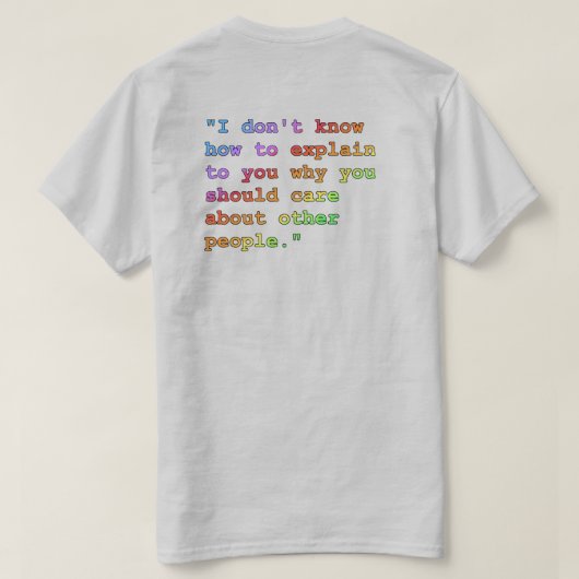 他気に人がTシャツを着て暗くなる Tシャツ (デザイン裏面)