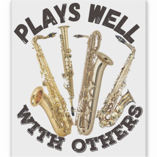 他遊の人と一緒に – Saxophone シール (正面)