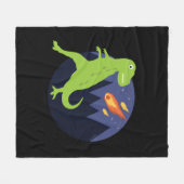 付いた隕石 フリースブランケット (正面(横))